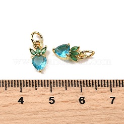 Brass Micro Pave Cubic Zirconia Charms&nbsp;ZIRC-H119-06G-03