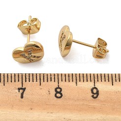 Rack Plating Brass Micro Pave Clear Cubic Zirconia Stud Earrings&nbsp;EJEW-K299-01G-K