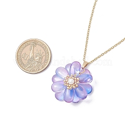 Glass Pendant Necklaces&nbsp;NJEW-MZ00112-10