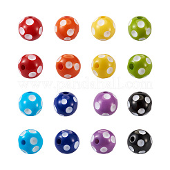 120Pcs 8 Colors Opaque Resin Beads&nbsp;RESI-CW0001-06A