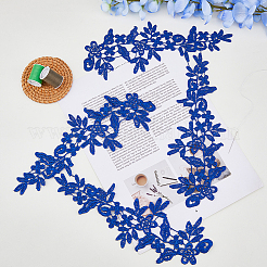 Flower Polyester Embroidery Lace Ornament Accessories&nbsp;PATC-WH0005-53B