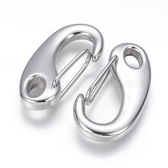Tarnish Resistant 304 Stainless Steel Push Gate Snap Keychain Clasp Findings&nbsp;STAS-G143-11B