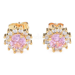 Cubic Zirconia Flower Stud Earrings&nbsp;EJEW-N011-60B
