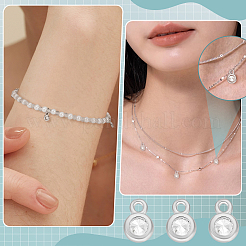 10Pcs 925 Sterling Silver Pave Clear Cubic Zirconia Flat Round Charms&nbsp;STER-BC0004-23P