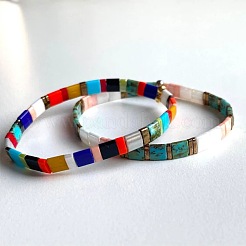 2Pcs Bohemian Glass Seed Beads Stretch Bracelets for Women&nbsp;RZ0109-6
