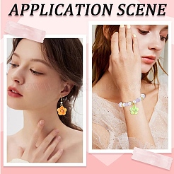 30Pcs 6 Colors Acrylic with Cat Eye Bead Pendants&nbsp;PALLOY-YW00190
