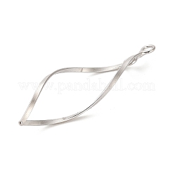 925 Sterling Silver Twisted Leaf Outline Connector Charms&nbsp;STER-R010-01P