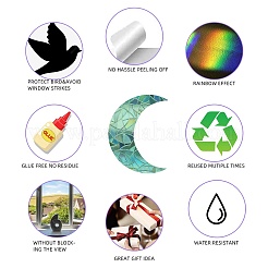 7PCS 2 Styles PVC Stickers Dazzling Color Window Stickers 3D Laser Star Moon Electrostatic Glass Window Stickers&nbsp;JX830A