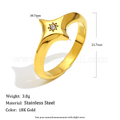 316L Surgical Stainless Steel with Clear Cubic Zirconia Finger Rings&nbsp;WGD89A7-03