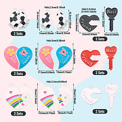 12 Sets 6 Styles Alloy Enamel Split Pendants&nbsp;FIND-TA0006-61