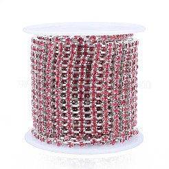 Silver Plated Brass Rhinestone Strass Chains&nbsp;CHC-N020-11D