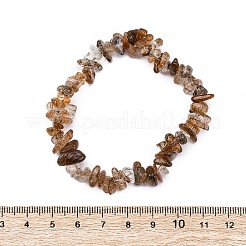 Natural Rutilated Quartz Chip Beaded Stretch Bracelets for Women Men&nbsp;BJEW-L038-01A