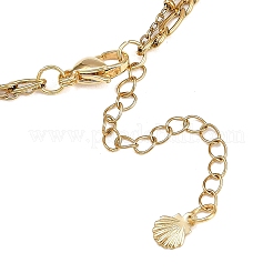 Natural Freshwater Shell & Alloy Glass Sun Pendant Synthetic Turquoise Round Beaded & 304 Stainless Steel Chain Double Layered Necklaces for Women&nbsp;NJEW-JN05469-02
