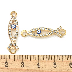 Alloy Blue Enamel Evil Eye Connector Charms&nbsp;ENAM-S003-03A
