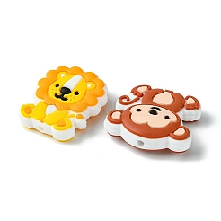 Lion/Tiger/Elephant/Monkey Zebra/Giraffe Silicone Focal Beads&nbsp;SIL-FS0001-19