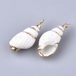 Electroplate Spiral Shell Pendants&nbsp;SSHEL-S251-15