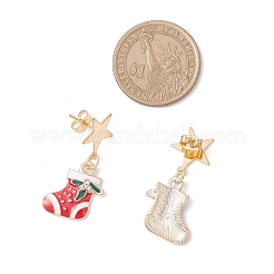 Alloy Enamel Dangle Stud Earrings&nbsp;EJEW-JE06565