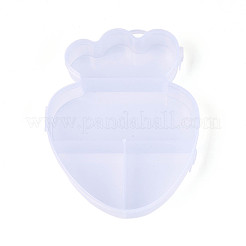 Strawberry 4 Grids Plastic Bead Storage Containers with Hinged Lid&nbsp;CON-T001-08