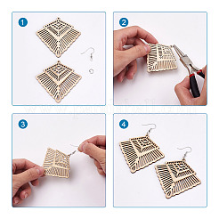 48Pcs 12 Style Undyed Natural Wooden Big Pendants&nbsp;WOOD-MP0001-01