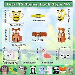 15Pcs 15 Style Food Grade Eco-Friendly Silicone Focal Beads&nbsp;SIL-SC0001-18