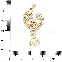 Brass Micro Pave Cubic Zirconia Pendants&nbsp;KK-P345-09G
