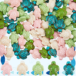100Pcs 5 Styles Dyed Synthetic Turquoise Beads&nbsp;G-SC0003-49