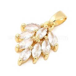 Brass Micro Pave Cubic Zirconia Pendants&nbsp;KK-G542-06G-02