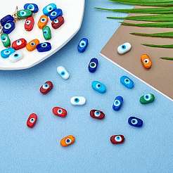 40Pcs 8 Colors Normal Lampwork Beads&nbsp;LAMP-SZ0001-24