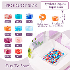 200Pcs 10 Colors Synthetic Imperial Jasper Dyed Beads&nbsp;G-TA0002-49