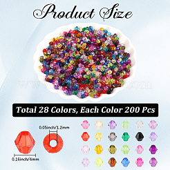 5600Pcs 28 Colors Transparent Acrylic Beads&nbsp;TACR-PA0001-34A