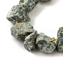 Raw Rough Natural Green Spot Jasper Beads Strands&nbsp;G-Z087-B16