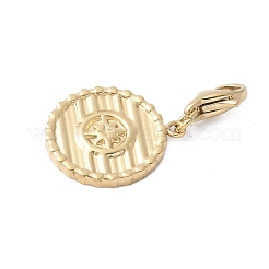 304 Stainless Steel Flat Round with Star Pendant Decoration&nbsp;STAS-S165-18G