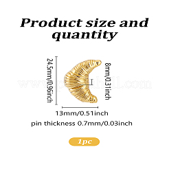 1Pc Alloy Croissant Brooch Pin&nbsp;JEWB-LP0005-14G