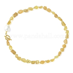 Raw Rough Natural Yellow Apatite Necklaces&nbsp;NJEW-JN06638