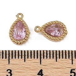 Ion Plating(IP) 304 Stainless Steel Micro Pave Cubic Zirconia Charms&nbsp;STAS-K256-20G-06