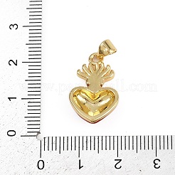 Brass Micro Pave Clear Cubic Zirconia Pendants&nbsp;KK-D409-03G
