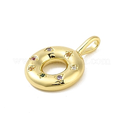 Brass Micro Pave Cubic Zirconia Pendants&nbsp;KK-E111-12G