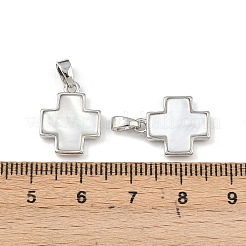 Rack Plating Brass Natural Paua Shell Pendants&nbsp;KK-U025-03P-01-1
