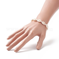 Natural Shell & Synthetic Turquoise Braided Bead Bracelet for Women&nbsp;BJEW-JB09245-02