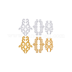 6 Styles Auspicous Cloud Ethnic Style PVC Sequin Embroidery Polyester Cloth Iron On Patches&nbsp;PATC-GA0001-33