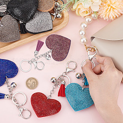 9pcs 9 style Valentine's Day Full Resin Rhinestone Pendant Keychain&nbsp;KEYC-CP0001-10