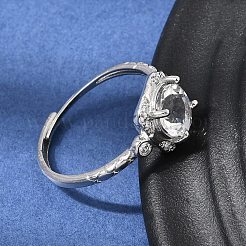Brass Micro Pave Cubic Zirconia Finger Rings&nbsp;CU-CBA260E-07P