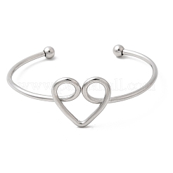 304 Stainless Steel Cuff Bangles for Women&nbsp;BJEW-Z150-02P-01