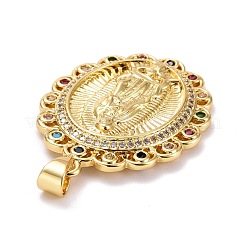 Brass Micro Pave Colorful Cubic Zirconia Pendants&nbsp;ZIRC-E165-02G