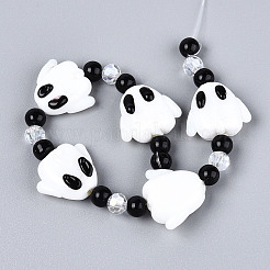 Halloween Theme Handmade Lampwork Beads Strands&nbsp;LAMP-N028-17B