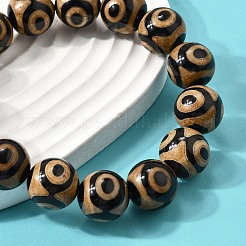 Natural Agate Round Beaded Stretch Bracelets&nbsp;BJEW-U047-01