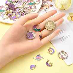45Pcs 9 Styles Alloy Enamel Pendants&nbsp;ENAM-YW0004-13