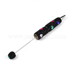 Heart Resin & Polymer Clay Pave Rhinestone Ball-Point Pen&nbsp;AJEW-T013-03F