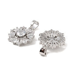 Brass & Clear Cubic Zirconia Pendants&nbsp;KK-G558-06P