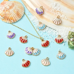 20Pcs 4 Colors Alloy Enamel Pendants&nbsp;ENAM-YW0003-98